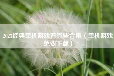2023经典单机游戏有哪些合集（单机游戏免费下载）