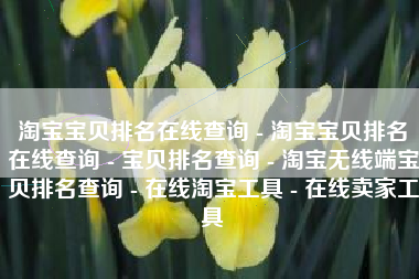 淘宝宝贝排名在线查询 - 淘宝宝贝排名在线查询 - 宝贝排名查询 - 淘宝无线端宝贝排名查询 - 在线淘宝工具 - 在线卖家工具