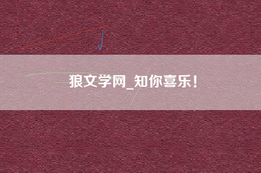 狼文学网_知你喜乐！