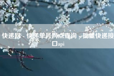 快递网 - 快递单号网点查询 - 批量快递接口api
