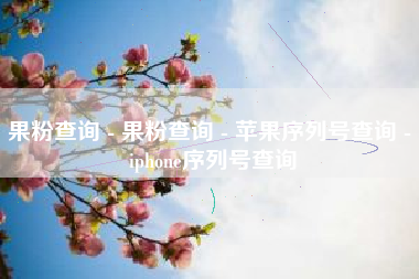 果粉查询 - 果粉查询 - 苹果序列号查询 - iphone序列号查询